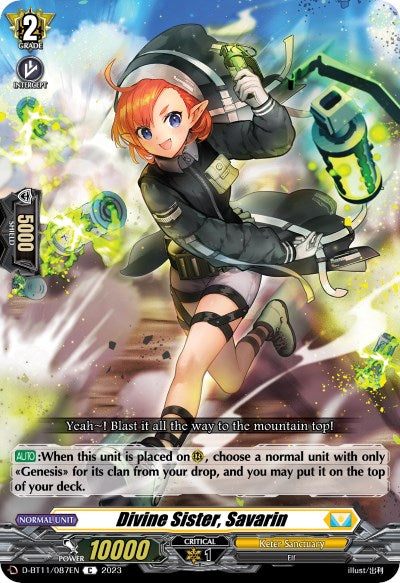 Divine Sister, Savarin (D-BT11/087EN) [Clash of the Heroes] | Pegasus Games WI