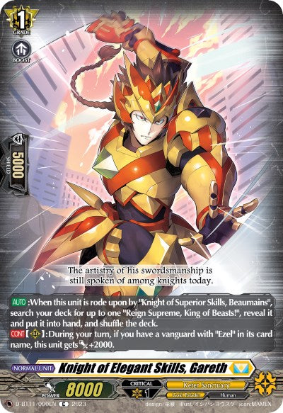 Knight of Elegant Skills, Gareth (D-BT11/090EN) [Clash of the Heroes] | Pegasus Games WI