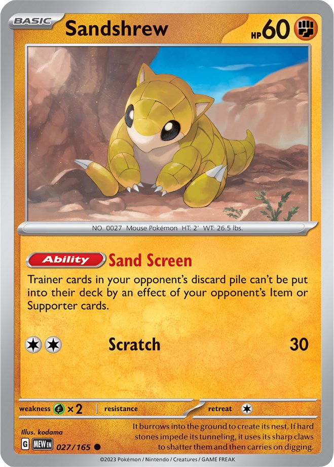 Sandshrew (027/165) [Scarlet & Violet: 151] | Pegasus Games WI