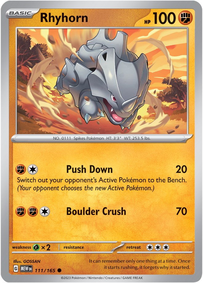 Rhyhorn (111/165) [Scarlet & Violet 151] | Pegasus Games WI