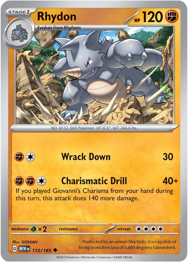 Rhydon (112/165) [Scarlet & Violet: 151] | Pegasus Games WI