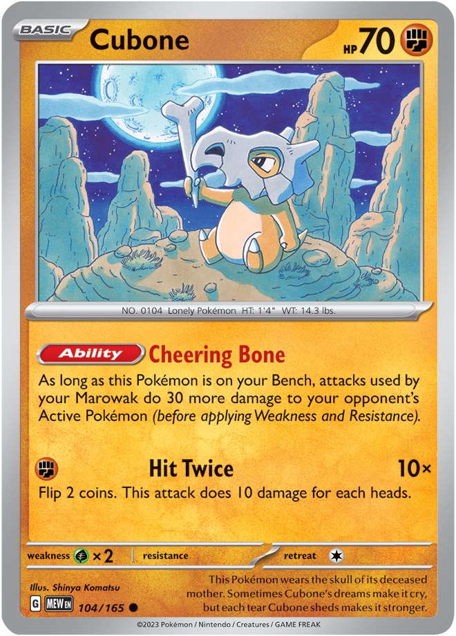 Cubone (104/165) [Scarlet & Violet 151] | Pegasus Games WI