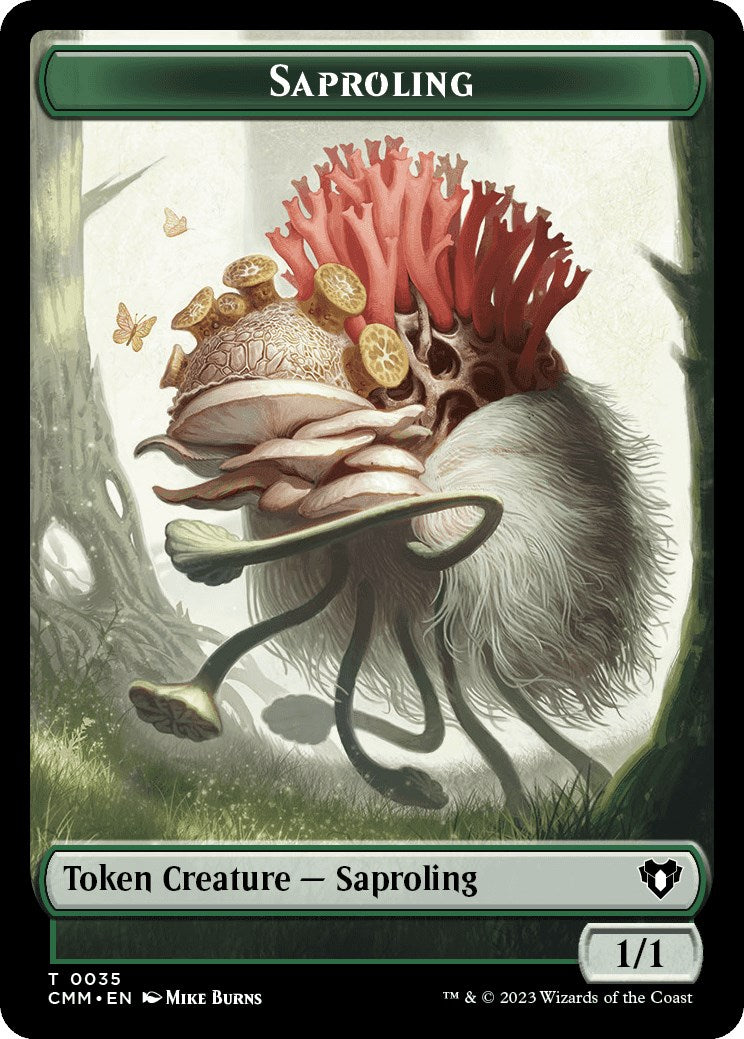 Saproling // Stoneforged Blade Double-Sided Token [Commander Masters Tokens] | Pegasus Games WI