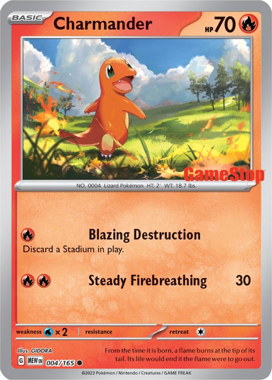 Charmander (004/165) (GameStop Exclusive) [Scarlet & Violet: 151] | Pegasus Games WI