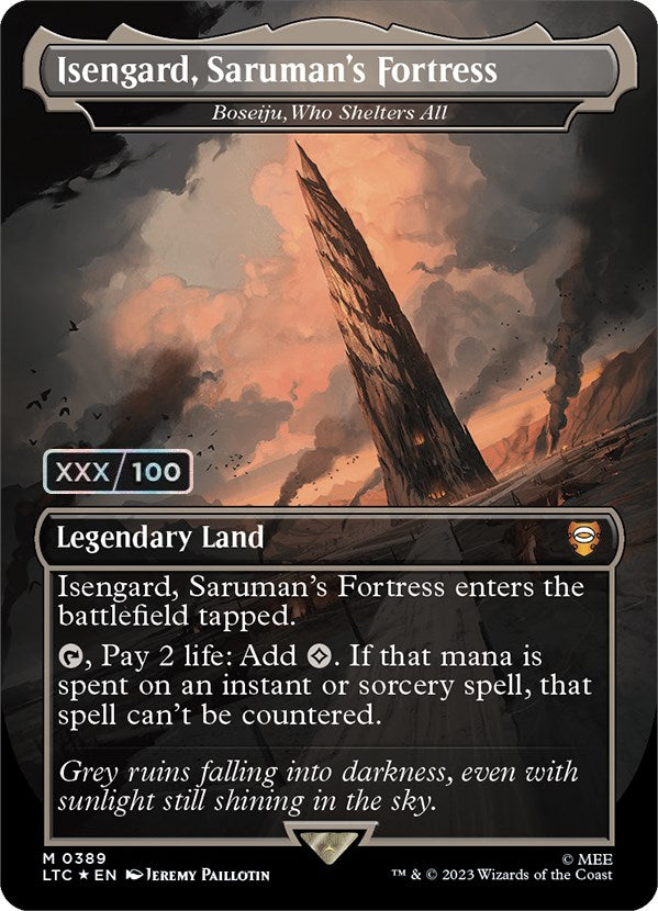 Isengard, Saruman's Fortress - Boseiju, Who Shelters All (Serialized) [The Lord of the Rings: Tales of Middle-Earth Commander] | Pegasus Games WI