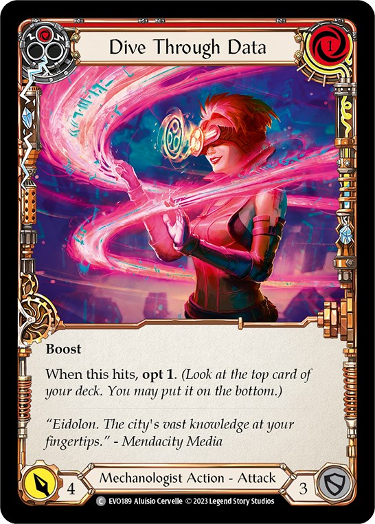 Dive Through Data (Red) [EVO189] (Bright Lights)  Rainbow Foil | Pegasus Games WI