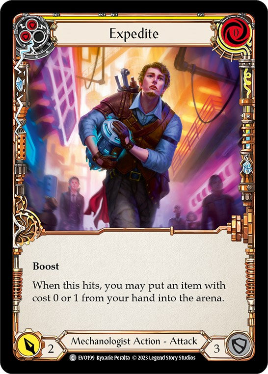 Expedite (Yellow) [EVO199] (Bright Lights)  Rainbow Foil | Pegasus Games WI