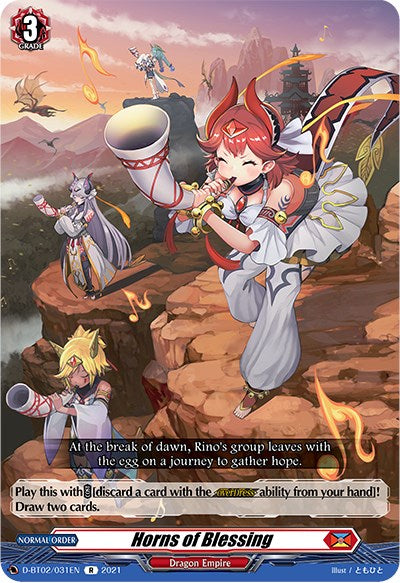Horns of Blessing (D-BT02/031EN) [A Brush with the Legends] | Pegasus Games WI
