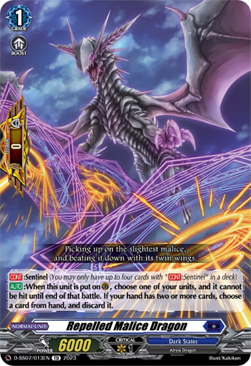 Repelled Malice Dragon (D-SS07/013EN) [Trial Deck 7: Descendants of the Marine Emperor] | Pegasus Games WI