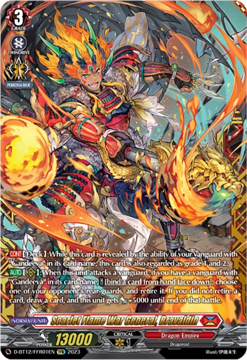 Scarlet Flame War General, Bravaldin (D-BT12/FFR01EN) [Evenfall Onslaught] | Pegasus Games WI