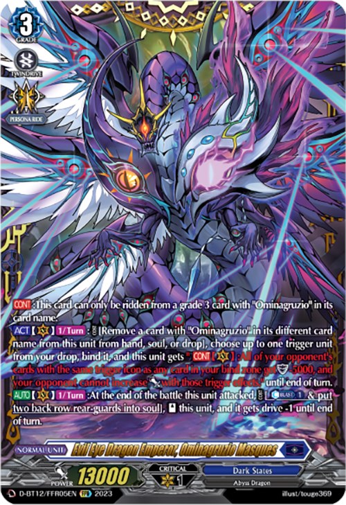 Evil Eye Dragon Emperor, Ominagruzio Masques (D-BT12/FFR05EN) [Evenfall Onslaught] | Pegasus Games WI