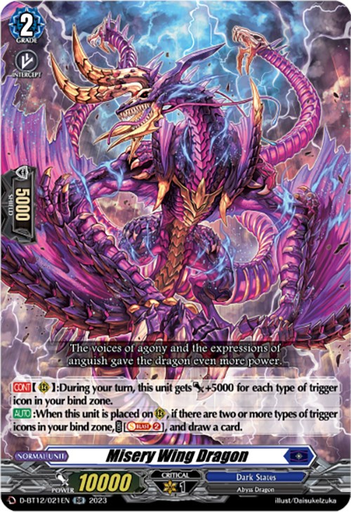 Misery Wing Dragon (D-BT12/021EN) [Evenfall Onslaught] | Pegasus Games WI