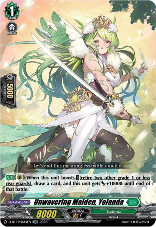 Unwavering Maiden, Yolanda (D-BT12/034EN) [Evenfall Onslaught] | Pegasus Games WI