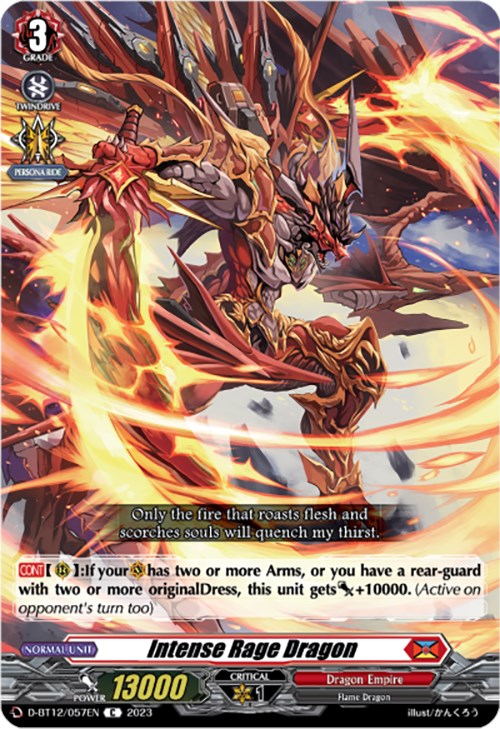 Intense Rage Dragon (D-BT12/057EN) [Evenfall Onslaught] | Pegasus Games WI