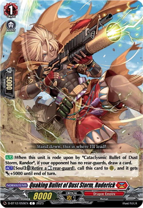 Quaking Bullet of Dust Storm, Roderick (D-BT12/059EN) [Evenfall Onslaught] | Pegasus Games WI