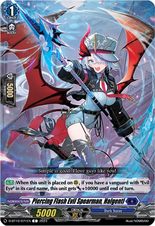 Piercing Flash Evil Spearman, Halgenti (D-BT12/071EN) [Evenfall Onslaught] | Pegasus Games WI