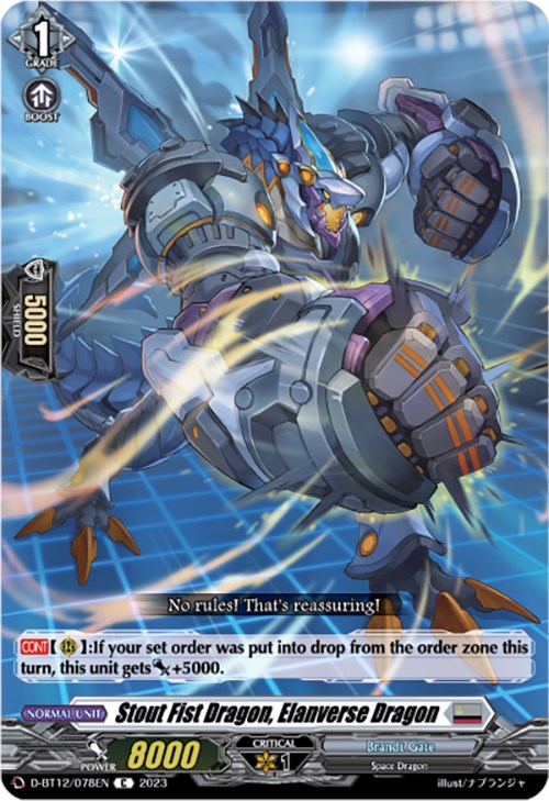 Stout Fist Dragon, Elanverse Dragon (D-BT12/078EN) [Evenfall Onslaught] | Pegasus Games WI