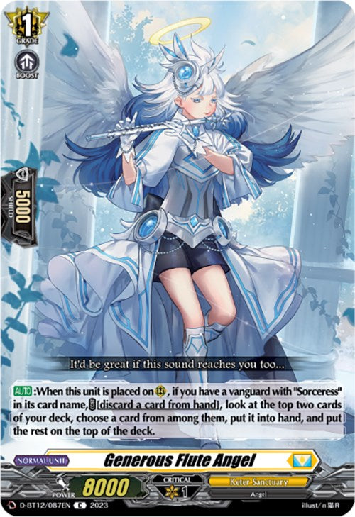 Generous Flute Angel (D-BT12/087EN) [Evenfall Onslaught] | Pegasus Games WI