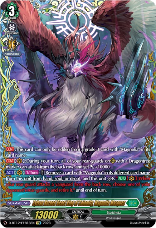 Sylvan Horned Beast King of Calamity, Magnolia Masques (D-BT12/FFR13EN) [Evenfall Onslaught] | Pegasus Games WI