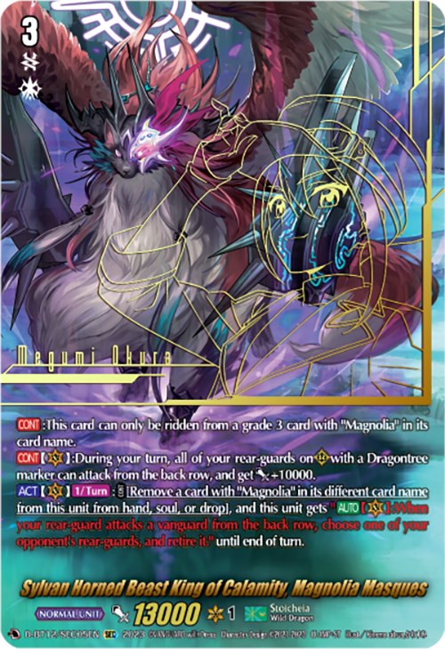 Sylvan Horned Beast King of Calamity, Magnolia Masques (D-BT12/SEC05EN) [Evenfall Onslaught] | Pegasus Games WI