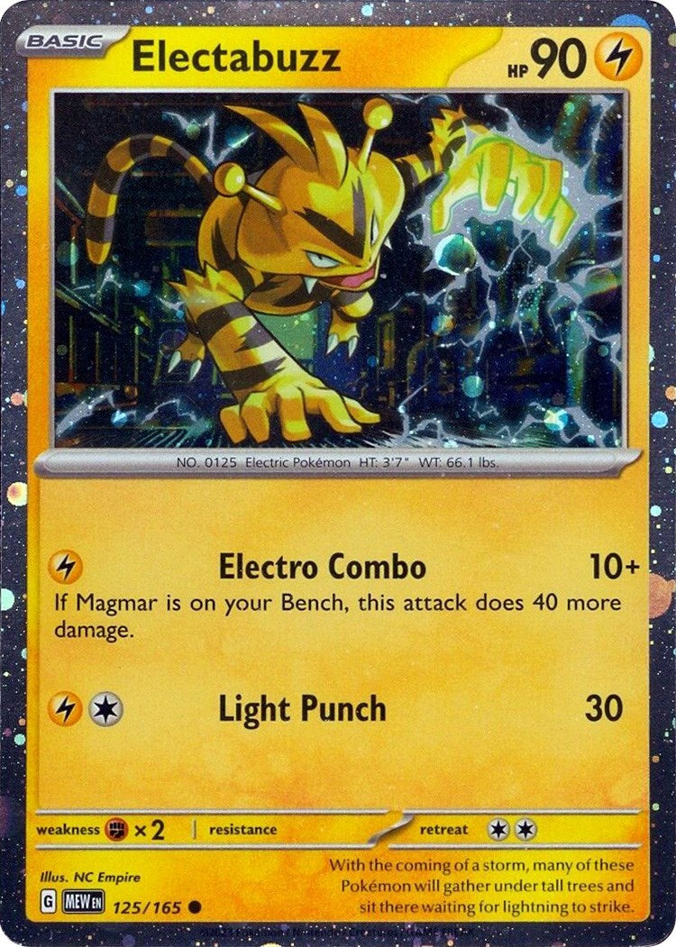 Electabuzz (125/165) (Cosmos Holo) [Miscellaneous Cards] | Pegasus Games WI