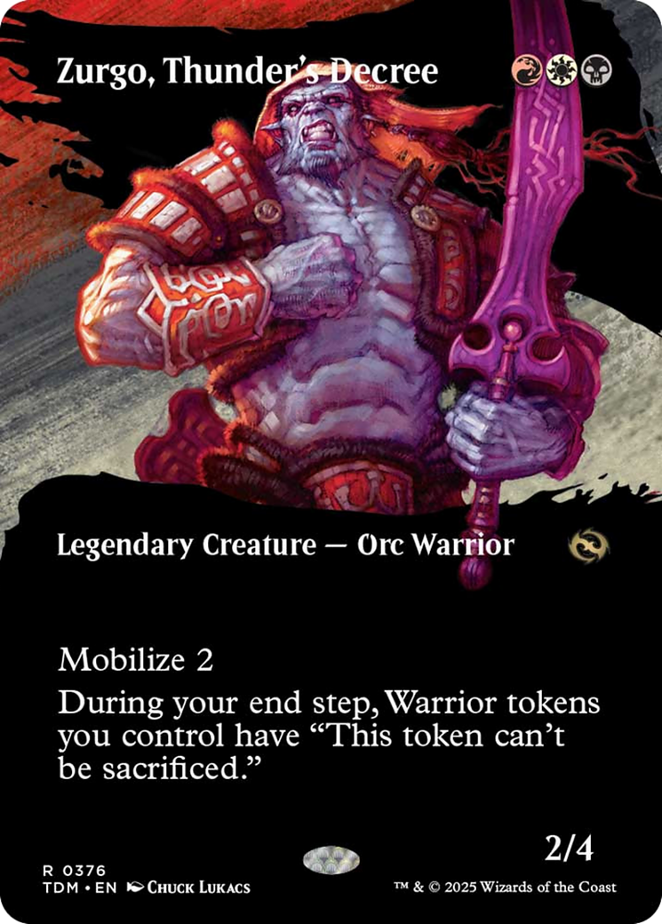 Zurgo, Thunder's Decree (Borderless) [Tarkir: Dragonstorm] | Pegasus Games WI