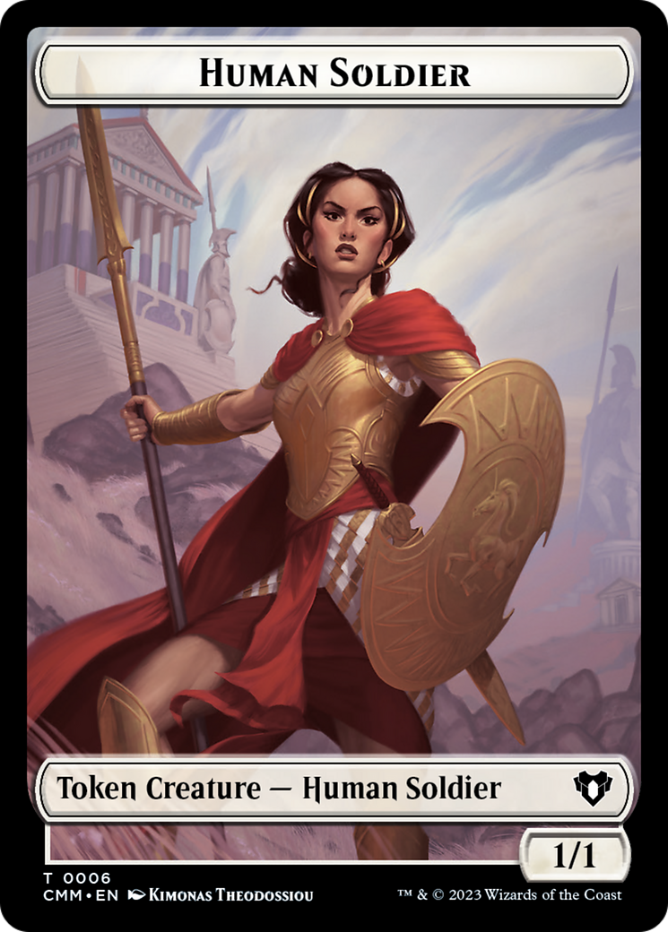 Human Soldier // Knight Double-Sided Token [Commander Masters Tokens] | Pegasus Games WI