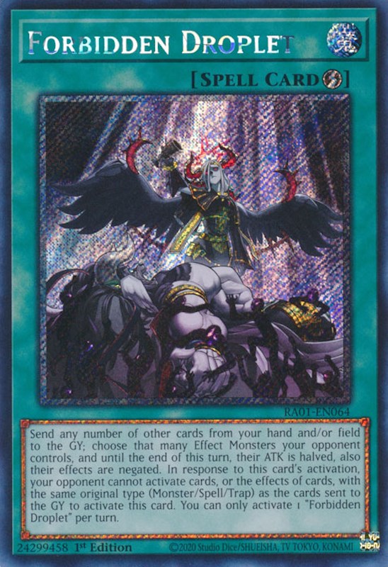 Forbidden Droplet [RA01-EN064] Platinum Secret Rare | Pegasus Games WI