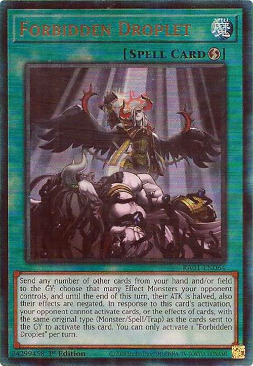 Forbidden Droplet [RA01-EN064] Prismatic Ultimate Rare | Pegasus Games WI