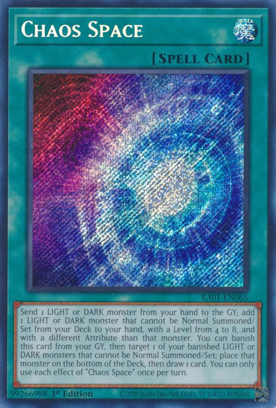 Chaos Space [RA01-EN065] Secret Rare | Pegasus Games WI