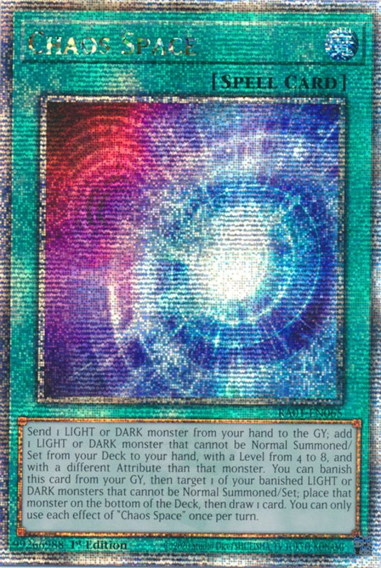 Chaos Space [RA01-EN065] Quarter Century Secret Rare | Pegasus Games WI