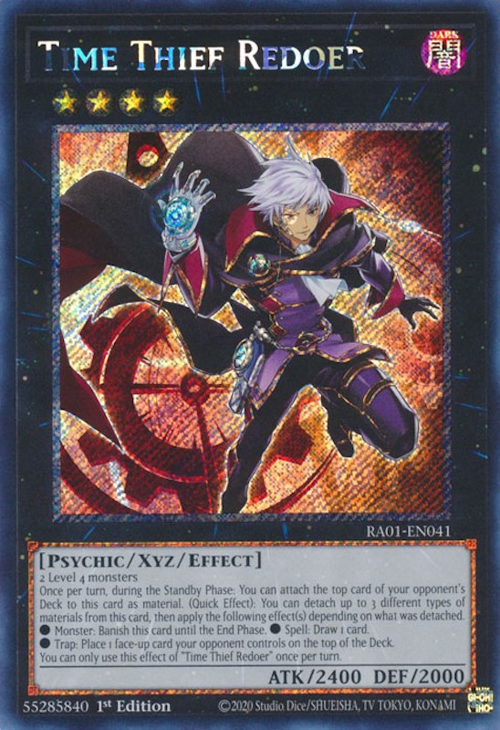 Time Thief Redoer [RA01-EN041] Platinum Secret Rare | Pegasus Games WI