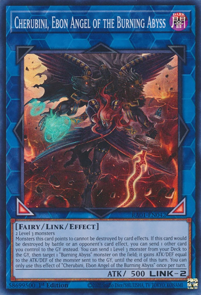 Cherubini, Ebon Angel of the Burning Abyss [RA01-EN042] Super Rare | Pegasus Games WI