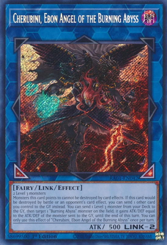 Cherubini, Ebon Angel of the Burning Abyss [RA01-EN042] Secret Rare | Pegasus Games WI