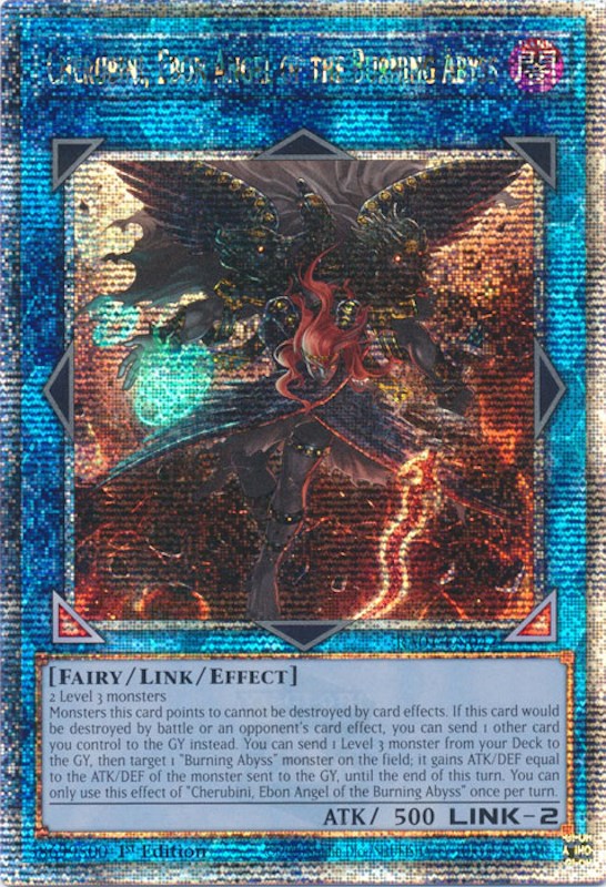 Cherubini, Ebon Angel of the Burning Abyss [RA01-EN042] Quarter Century Secret Rare | Pegasus Games WI