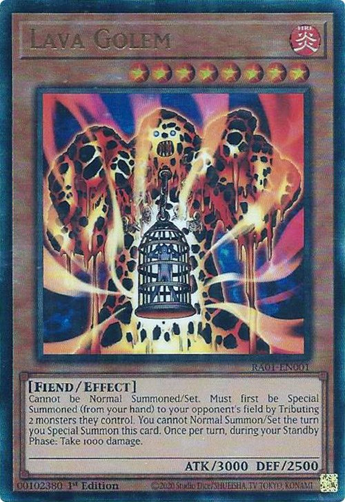 Lava Golem [RA01-EN001] Prismatic Ultimate Rare | Pegasus Games WI