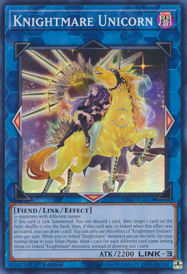 Knightmare Unicorn (Alternate Art) [RA01-EN043] Super Rare | Pegasus Games WI