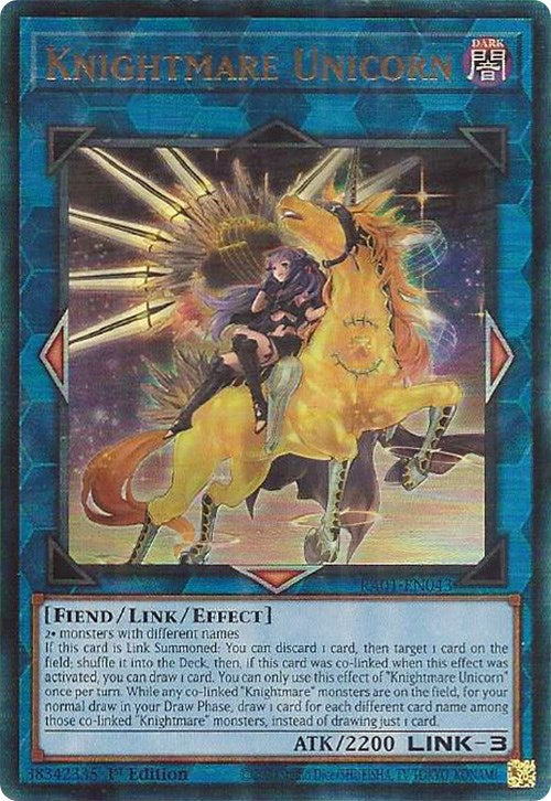 Knightmare Unicorn (Alternate Art) [RA01-EN043] Prismatic Ultimate Rare | Pegasus Games WI