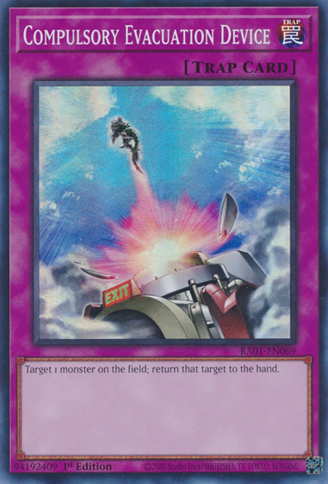 Compulsory Evacuation Device [RA01-EN069] Super Rare | Pegasus Games WI