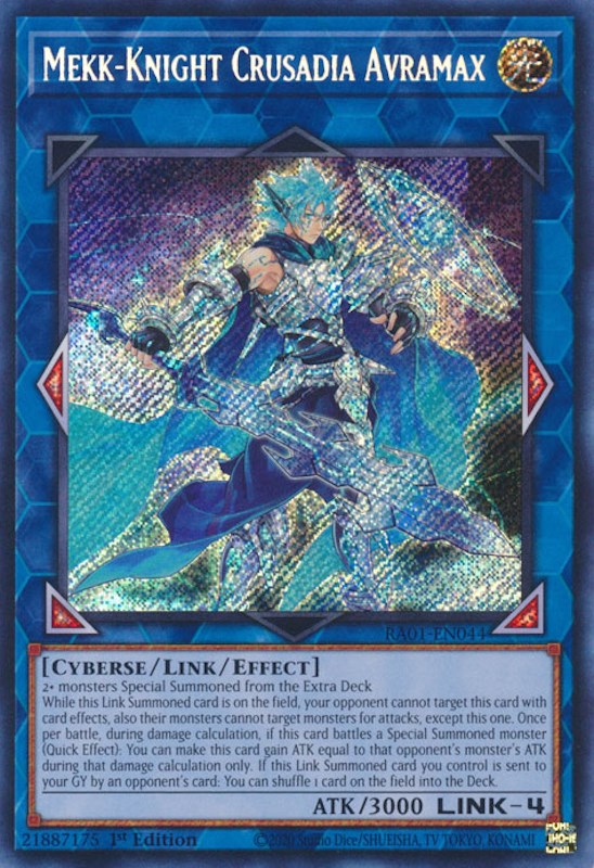 Mekk-Knight Crusadia Avramax [RA01-EN044] Secret Rare | Pegasus Games WI