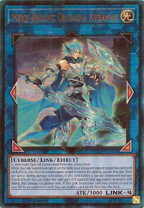 Mekk-Knight Crusadia Avramax [RA01-EN044] Prismatic Ultimate Rare | Pegasus Games WI