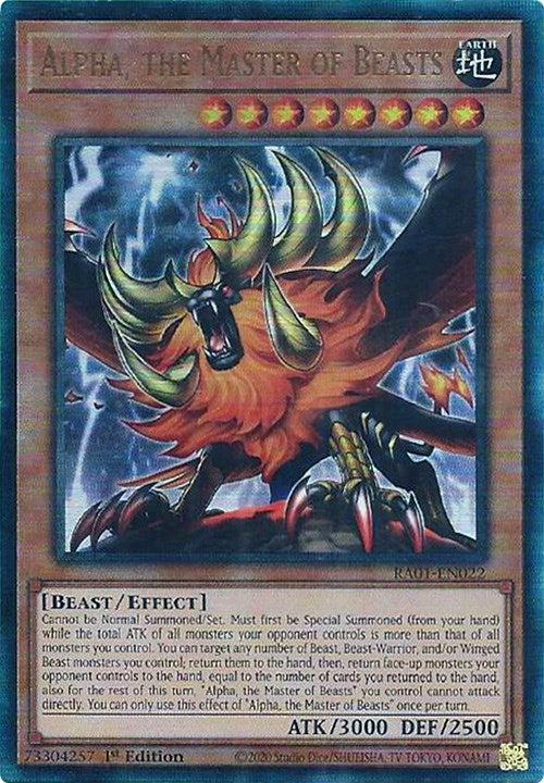 Alpha, the Master of Beasts [RA01-EN022] Prismatic Ultimate Rare | Pegasus Games WI