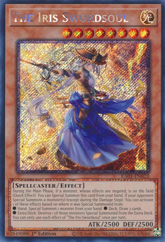 The Iris Swordsoul [RA01-EN023] Platinum Secret Rare | Pegasus Games WI