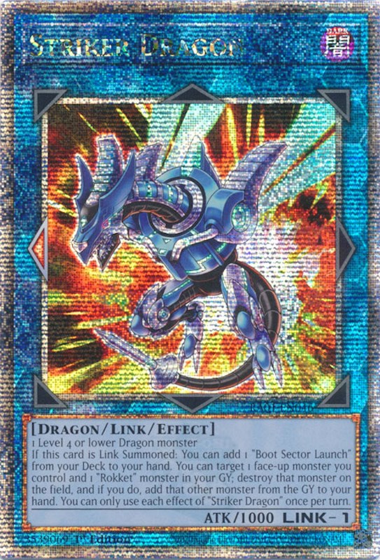 Striker Dragon [RA01-EN046] Quarter Century Secret Rare | Pegasus Games WI