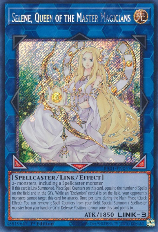 Selene, Queen of the Master Magicians [RA01-EN047] Platinum Secret Rare | Pegasus Games WI