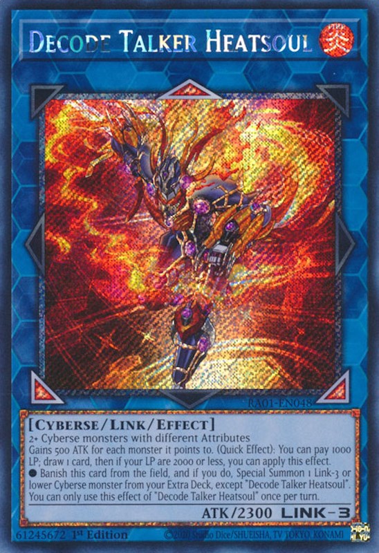 Decode Talker Heatsoul [RA01-EN048] Platinum Secret Rare | Pegasus Games WI