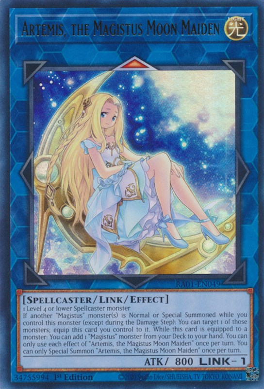 Artemis, the Magistus Moon Maiden [RA01-EN049] Ultra Rare | Pegasus Games WI