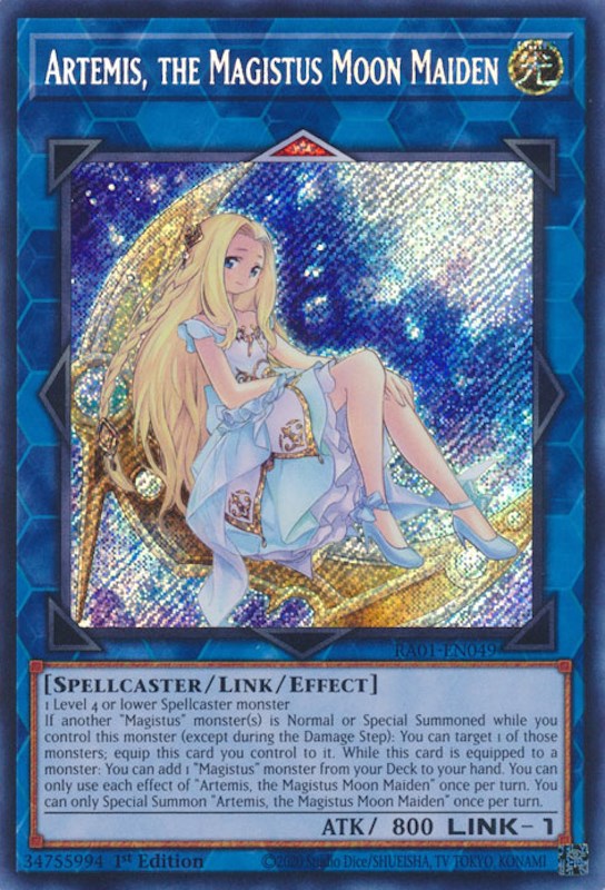 Artemis, the Magistus Moon Maiden [RA01-EN049] Secret Rare | Pegasus Games WI