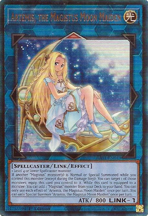 Artemis, the Magistus Moon Maiden [RA01-EN049] Prismatic Ultimate Rare | Pegasus Games WI