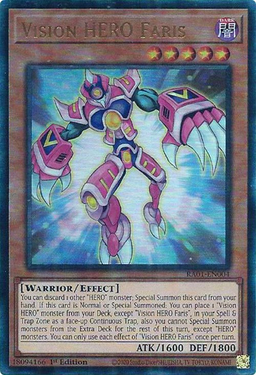 Vision HERO Faris [RA01-EN004] Prismatic Ultimate Rare | Pegasus Games WI